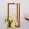 GOLD 11" Geometric Metal Cross Bar Lantern with Glass CANDLE HOLDER Party Event